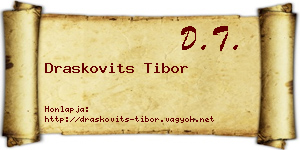 Draskovits Tibor névjegykártya